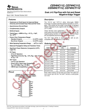 CD74HC112M96G4 datasheet  